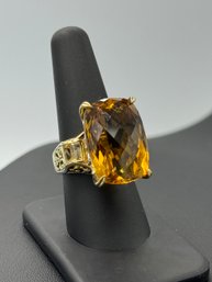 Massive Citrine & Sterling Silver Cocktail Ring