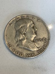1954 D Franklin Half Dollar 90 Silver 112