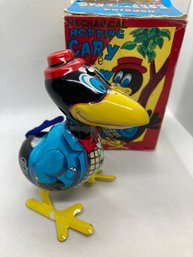 Fine Vintage 1930s LOUIS MARX Cary The Crow Tin Litho Wind Up Toy With Original Box- Works Well