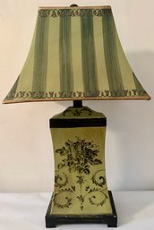 Vintage Hand Painted Tin Table Lamp