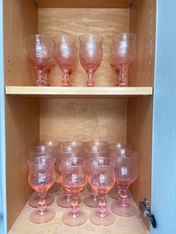 Pink Glasses 11 6.5in And 8 7in
