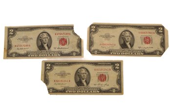 1953A, 1953B, And 1953 Two Dollar Problem Banknotes With Red Seal