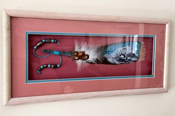 Original Painted Feather Art In Shadowbox