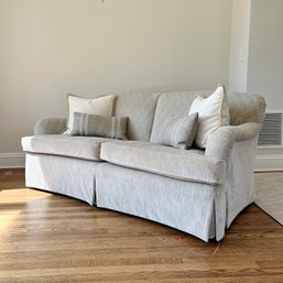 A Custom  Cotton/Velvet  Cut Pattern Sofa  - Two Cushion, Tight Back - 72'