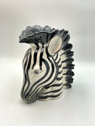 Vintage Ceramic Zebra Head Planter