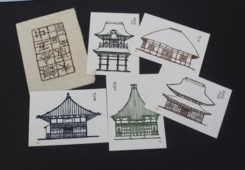 Interesting Set Of Signed & Stamped Prints, Kamakura Structures
