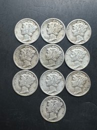 10 Mercury Dimes Miscellaneous Dates