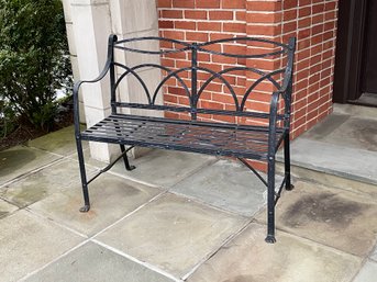 Winterthur Regency Style Wrought Iron Garden Bench