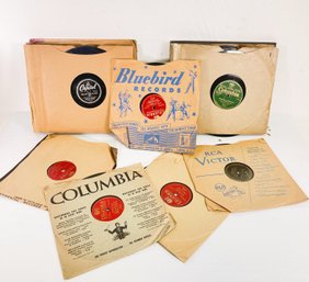 Mixed Lot Of 78 RPM Records From Columbia, Decca, RCA- Victor & Others Featuring Waltz', Polkas, Folk And More