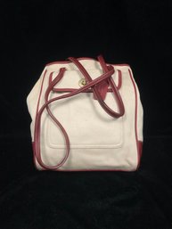 Coach Canvas Leather Trim Hand Bag