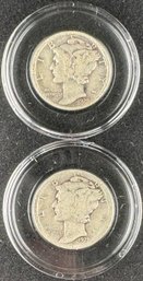 Lot Of 2 Mercury Silver Dimes 1928, 1928-S