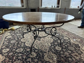 Large Round Dining Table With Iron Base