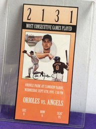 2131 Most Consecutive Games Played Cal Ripken Collector Item