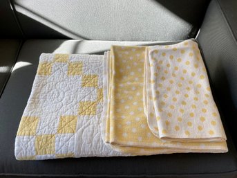 Pine Cone Hill Yellow Baby Blankets & Quilt