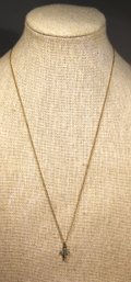 Vintage Gold Filled Chain Necklace Having Small Cross Pendant 18' Long