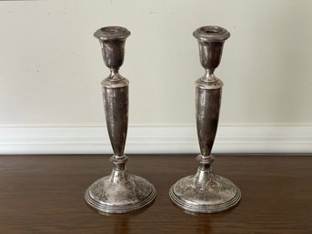 Empire Weighted Sterling Silver Candlesticks- A Pair