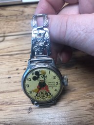 Mickey Mouse Ingersoll Wrist Watch Untested.  Lot 41