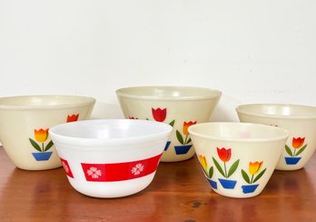 A Vintage Fireking Nesting Bowl Set - Tulips And More