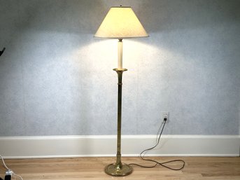 A Quality Vintage Candlestick Floor Lamp In Brass By Chapman Lamp Co.