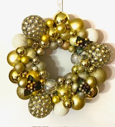 Gold & Silver Gemstone & Christmas Bulb Wreath -14'