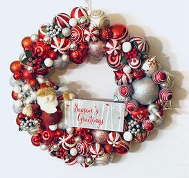 Santa Season's Greetings Bulb Wreath - 18'