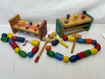 Antique 50s Colorful & Fun Wooden Toys