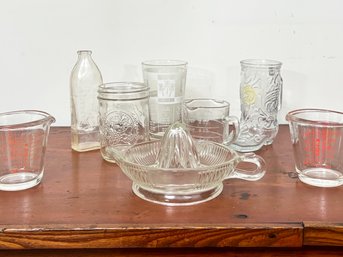 Vintage Glass Kitchen Ware, Including 1930's Juicer