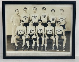 Vintage Framed Brown University Basketball Team Photo