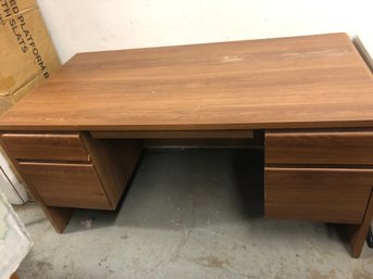 Wooden Office Desk With 4 Drawers