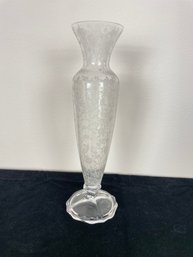 Cambridge Rose Point Crystal Footed Flared Bud Vase