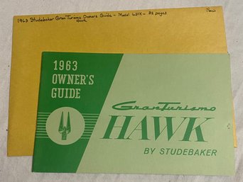 1963 Studebaker Gran Truism Hawk Owners Guide Model 63VK