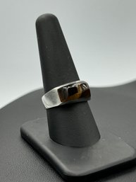 Abstract Tiger Eye & Sterling Silver Ring