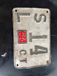 Vintage Motorcycle License Plate