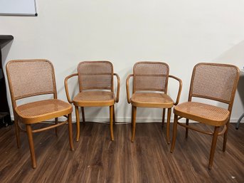 Group Of (4) Bentwood Stendig Mid Century Chairs By Hoffman