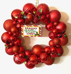 'Happy Holly Days' Bulb Wreath - 15'