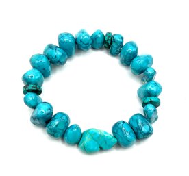Turquoise Color Beaded Stretchy Bracelet
