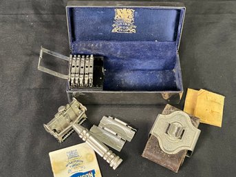 Rare 1930s Wilkinson Sword 7-Day Razor Complete Set - Case And Pamphlet Made In England
