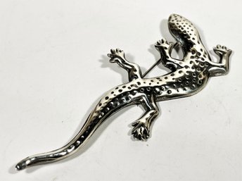 Large Vintage Mexican Sterling Silver Lizard Brooch 4' Long