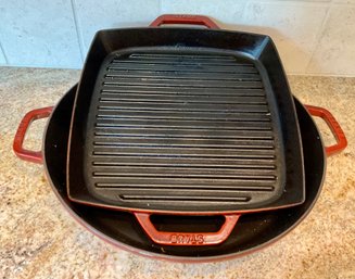 STAUB FRANCE # 40 And # 33 Cast Iron Pans