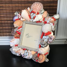 Incredible $365 All Hand Made Shell Picture Frame By ENCORE - Use As Frame Or Add Mirror - AMAZING PIECE !