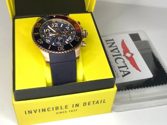 Fantastic $695 Mens INVICTA - PRO DIVER Watch With Red Black Silicone Strap - Blue Dial Watch - GREAT GIFT !