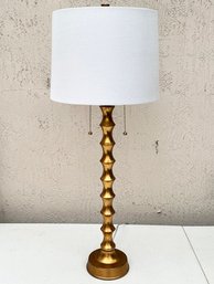 A Modern Bronzed Metal Table Lamp With Custom Shade By Zuhaus