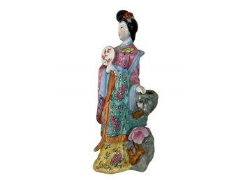 Porcelain Geisha Famille Rose Statue