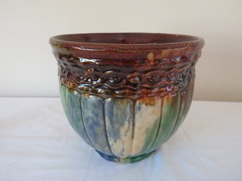 Majolica Drip Glaze Planter Vase