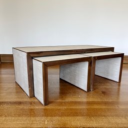 A Precedent - Avery Nesting Cocktail Tables - Three Piece Ivory Shagreen