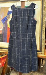 Unworn With Tags - Floral Bea New York City - 6739 Tweed Zoie Navy Blue Sleeveless Dress Size M.