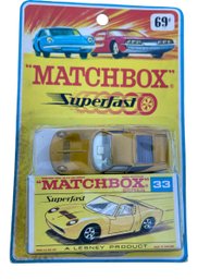 Vintage Matchbox Superfast No 33 - Lamborghini Muira In Original Blister Packaging **PACKAGE HAS BROWN SPOTS**