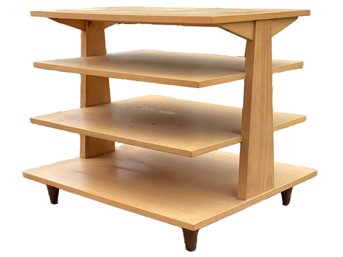 A Vintage Mid Century Modern Maple Tiered Side Table