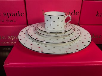 BRAND NEW - Paid Over $1,200 Fabulous LENOX / KATE SPADE China - Service For 8 - Larabee Dots Pattern - WOW !