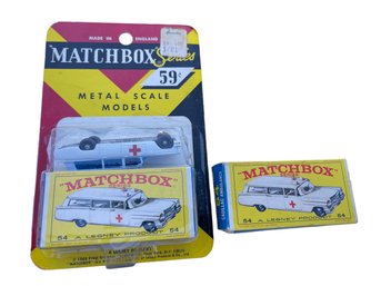 1964 Matchbox #54 Cadillac Ambulance New In Original Bubble Blister Box With An EXTRA Loose #54 Ambulance